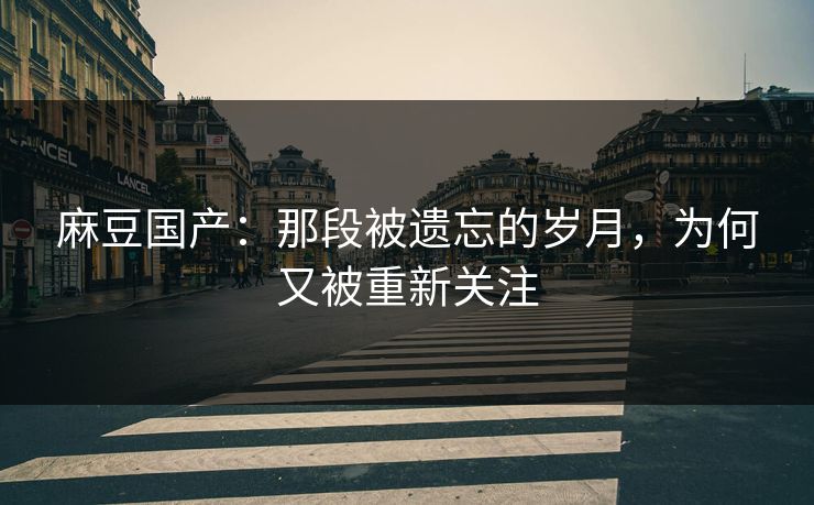麻豆国产：那段被遗忘的岁月，为何又被重新关注
