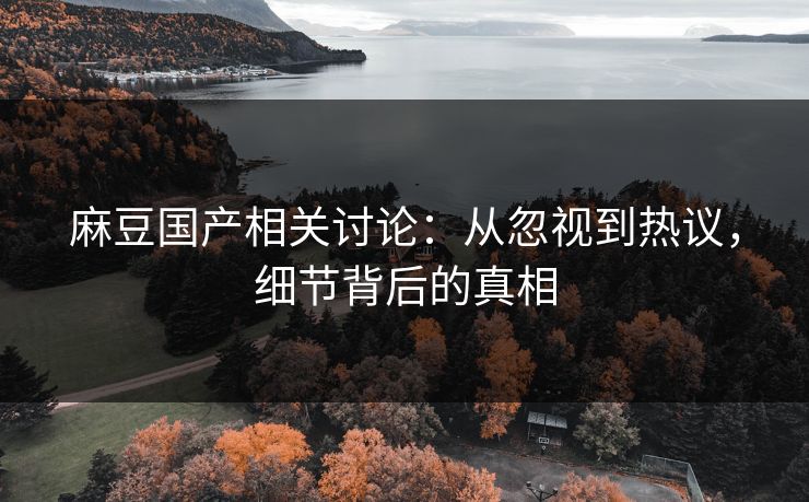 麻豆国产相关讨论：从忽视到热议，细节背后的真相